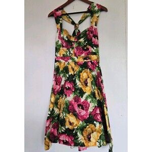 London Times Dress Womens 12 Babydoll Floral Romantic Midi Cottagecore Festival